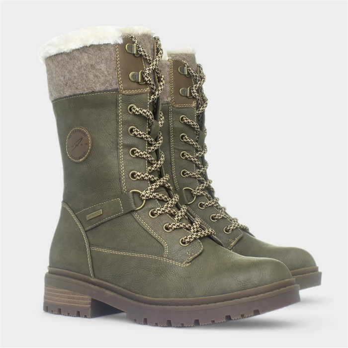 Cambridge Womens Olive Waterproof Boot