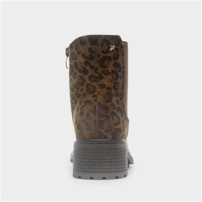 Simone Womens Brown Leopard Ankle Boot