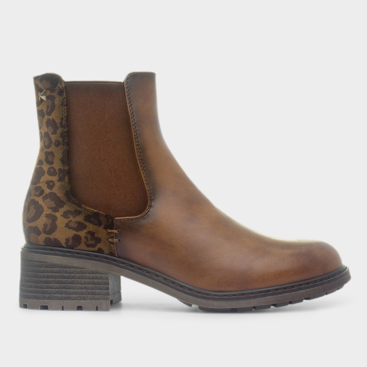 Simone Womens Brown Leopard Ankle Boot