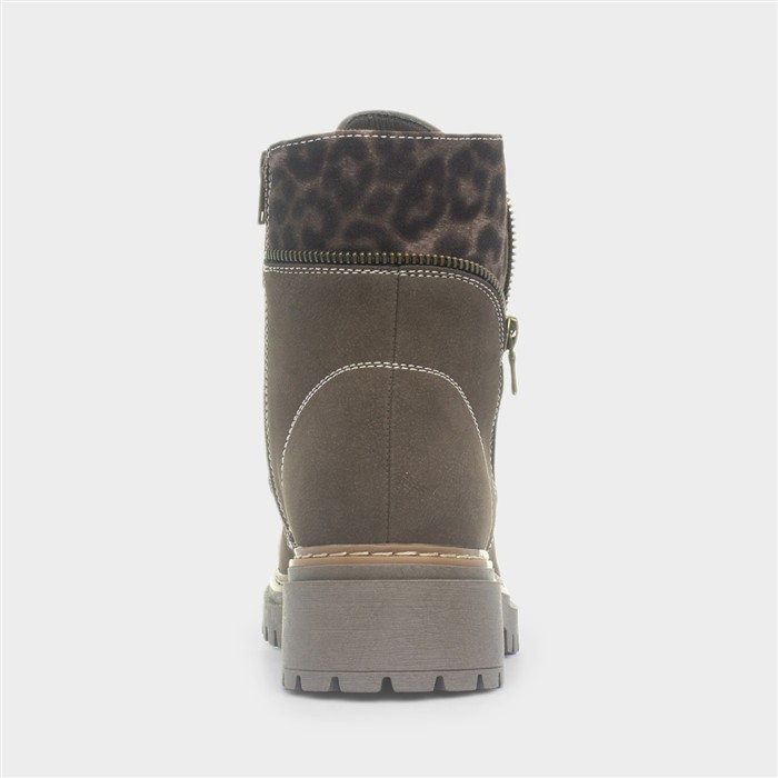 Georgina Womens Brown Lace Up Ankle Boot