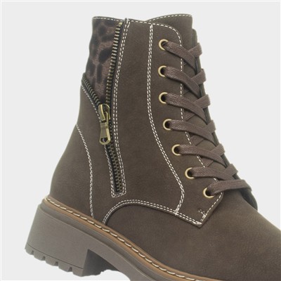 Georgina Brown Lace Up Ankle Boot