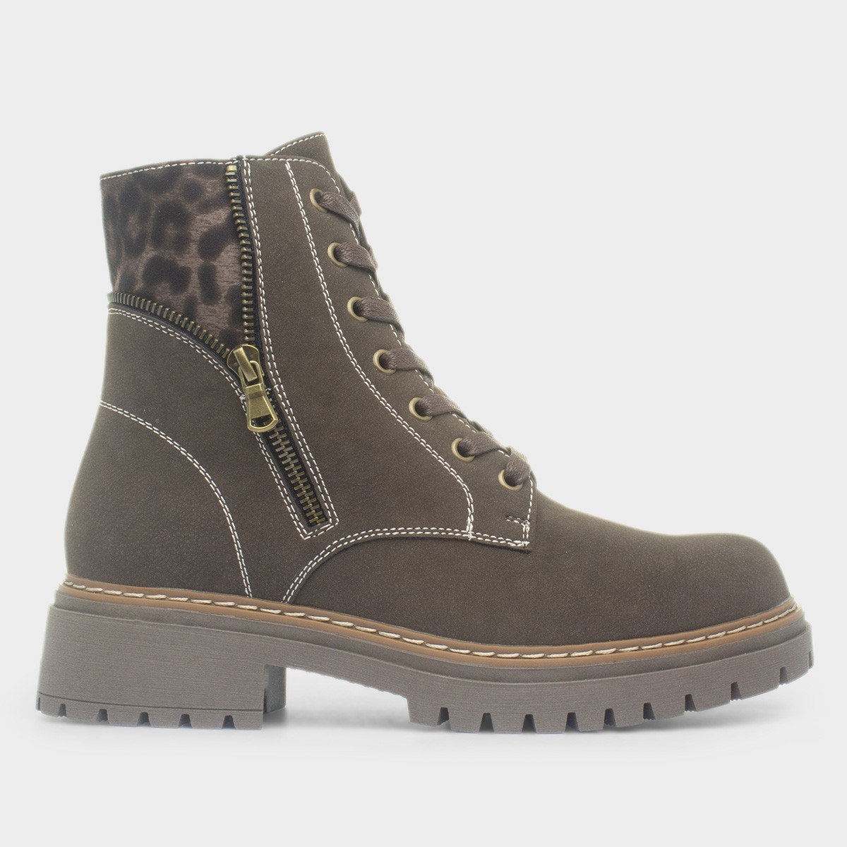 Georgina Womens Brown Lace Up Ankle Boot