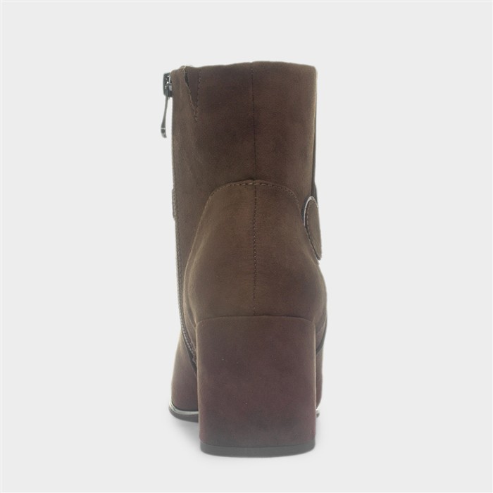 Womens Chocolate Brown Heeled Boots