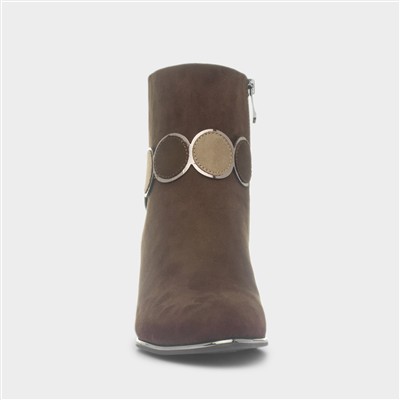 Womens Chocolate Brown Heeled Boots