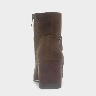 Womens Chocolate Brown Heeled Boots