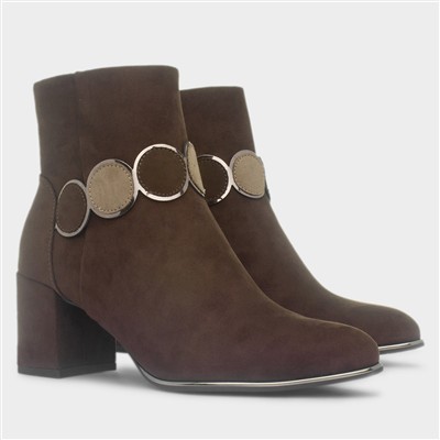 Womens Chocolate Brown Heeled Boots