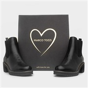 Marco Tozzi Womens Black Vegan Heeled Chelsea Boot (Click For Details)