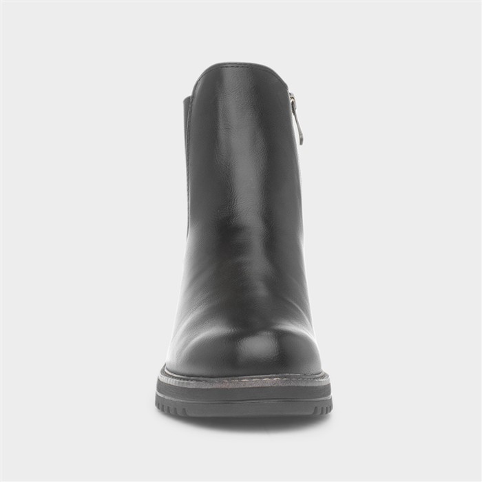 Womens Black Vegan Heeled Chelsea Boot