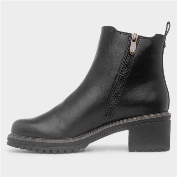 Womens Black Vegan Heeled Chelsea Boot