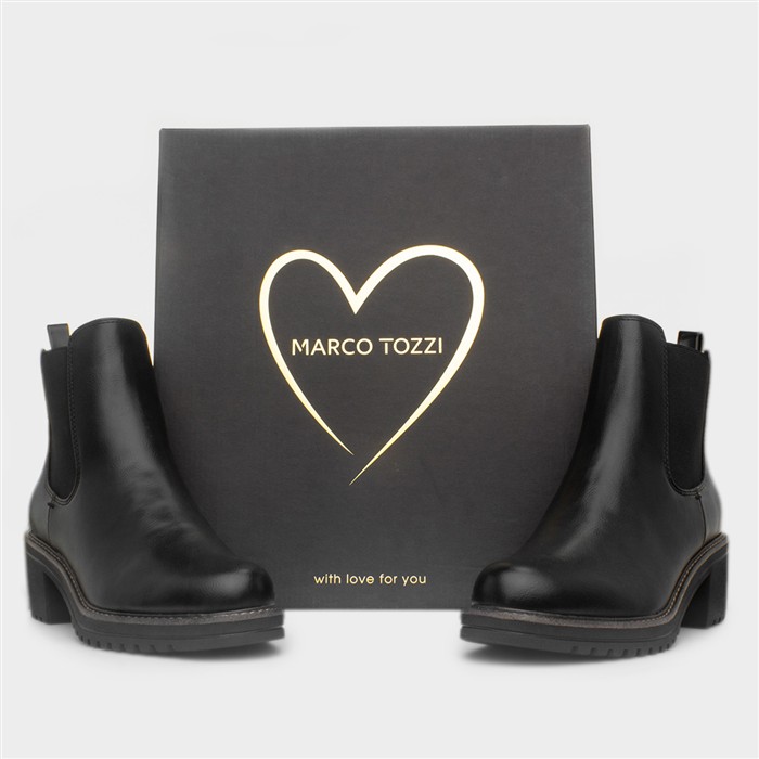 Womens Black Vegan Heeled Chelsea Boot