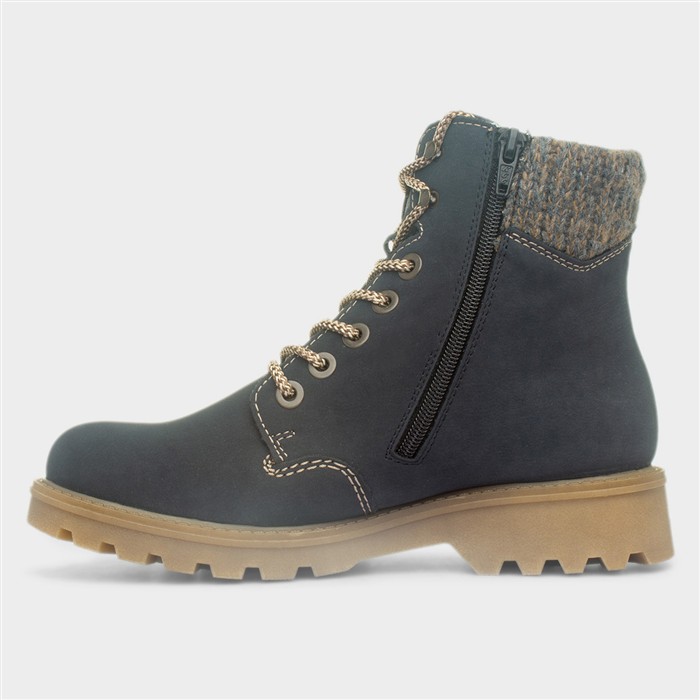 Dusseldorf Womens Navy Lace Up Boot