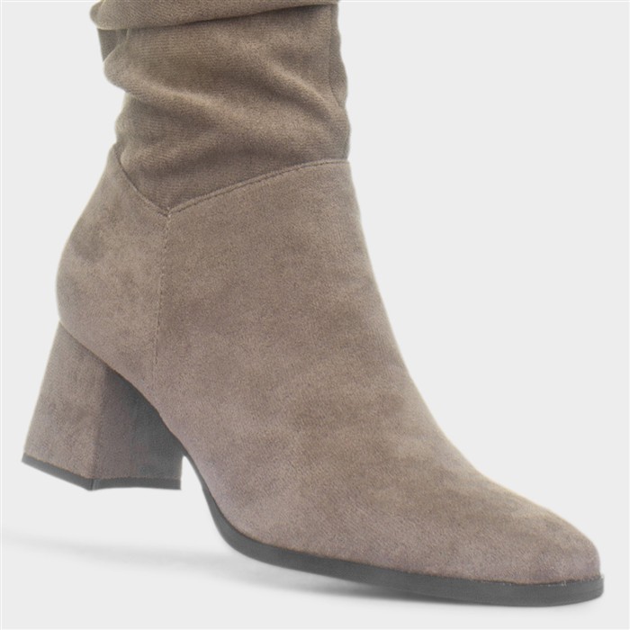 Carmen Womens Mocha Ruched Knee High Boot