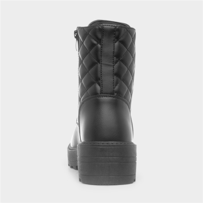Ophelia Womens Black Wide Fit Lace Up Boot