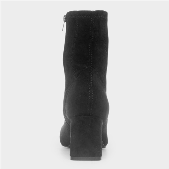 Anaya Black Heeled Zip Up Ankle Boots