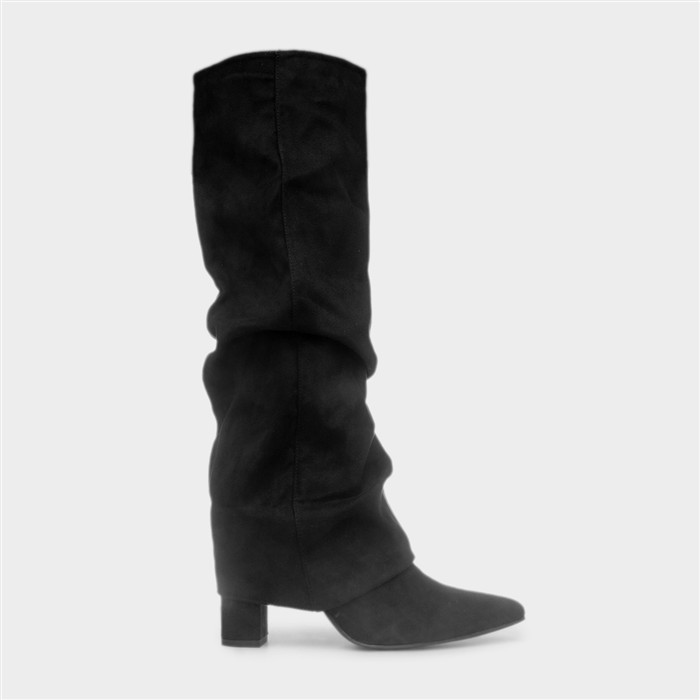 Tammy Womens Black Knee High Heeled Boot