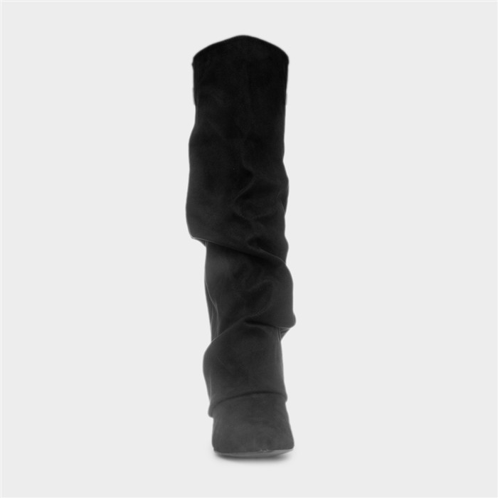 Tammy Womens Black Knee High Heeled Boot