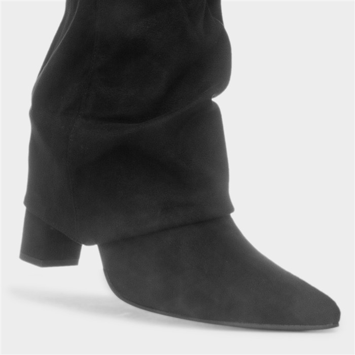 Tammy Womens Black Knee High Heeled Boot