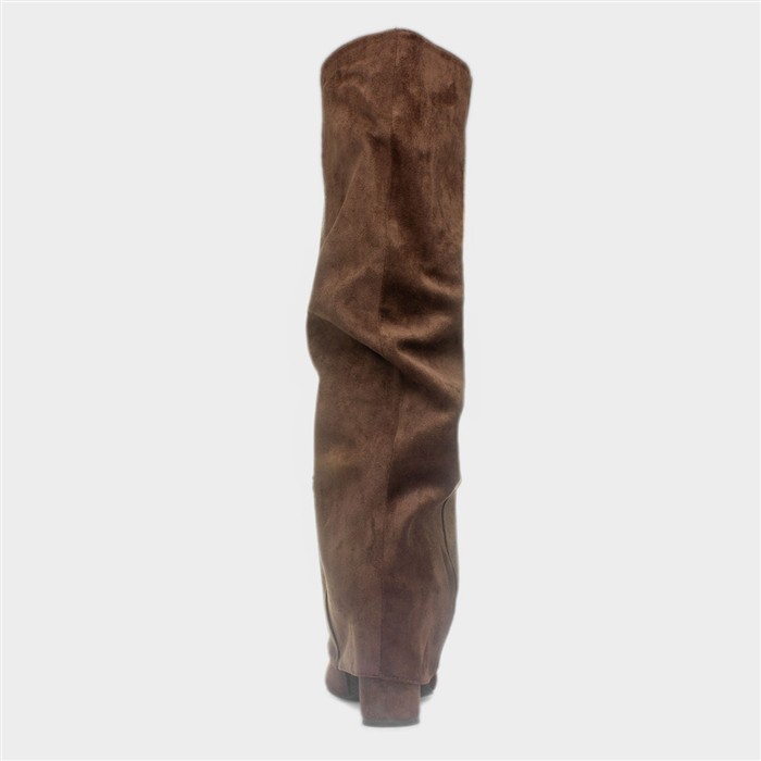 Tammy Womens Chocolate Knee High Heeled Boot