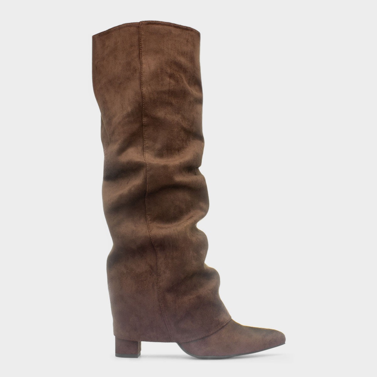 Tammy Womens Chocolate Knee High Heeled Boot