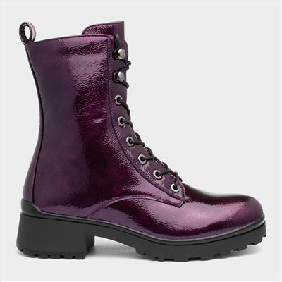Delaney Womens Purple Patent Boots