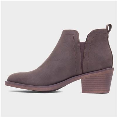 York Womens Brown Ankle Boot