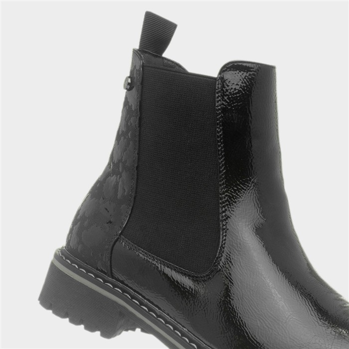 Bessy Womens Black Patent Chelsea Ankle Boot