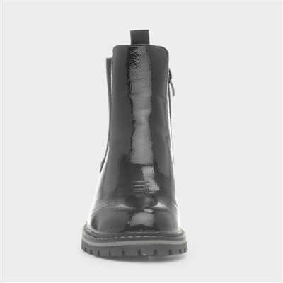 Bessy Womens Black Patent Chelsea Boot