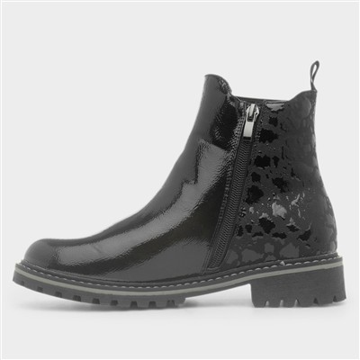 Bessy Womens Black Patent Chelsea Boot