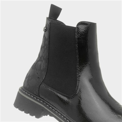 Bessy Womens Black Patent Chelsea Boot