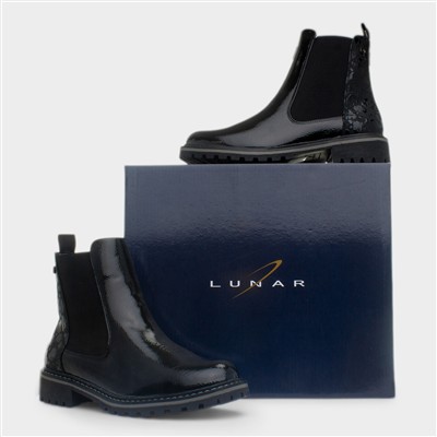 Bessy Womens Black Patent Chelsea Boot