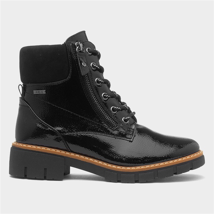 Bowen Womens Black Patent Ankle Boot