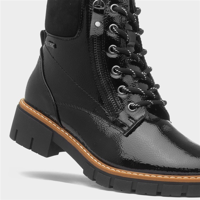 Bowen Womens Black Patent Ankle Boot