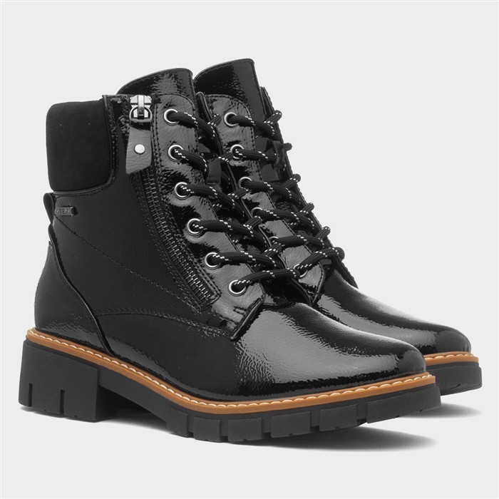 Bowen Womens Black Patent Ankle Boot