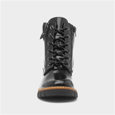 Bowen Womens Black Patent Ankle Boot