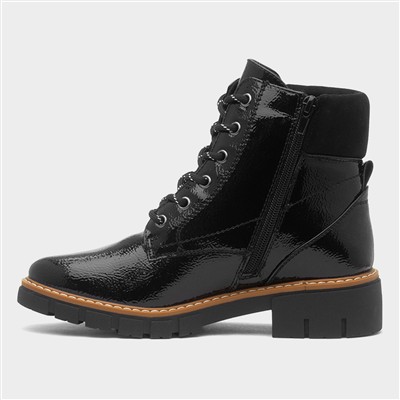 Bowen Womens Black Patent Ankle Boot