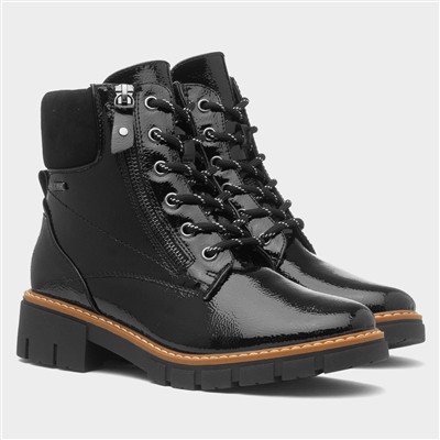 Bowen Womens Black Patent Ankle Boot
