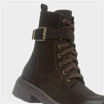 Zurich Womens Brown Buckle Boot