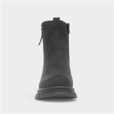 Warsaw Womens Black Zip Up Boot