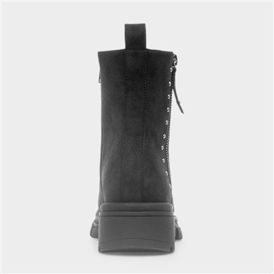 Warsaw Womens Black Zip Up Boot