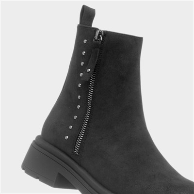 Warsaw Womens Black Zip Up Boot