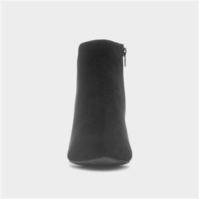 Cassia Womens Black Wide Fit Heeled Boot