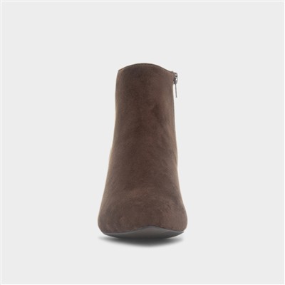 Cassia Womens Brown Wide Fit Heeled Boot