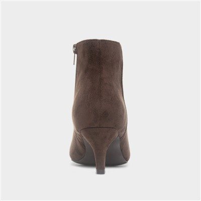 Cassia Womens Brown Wide Fit Heeled Boot