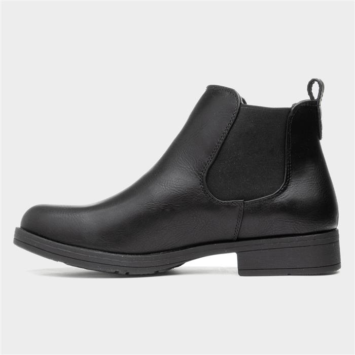 Womens Black Chelsea Pull On Boot