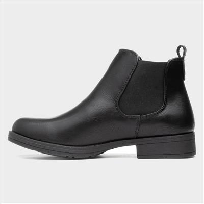 Womens Black Chelsea Pull On Boot