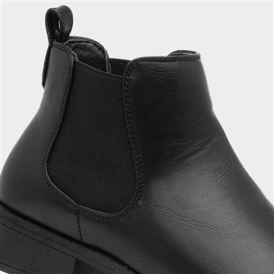 Womens Black Chelsea Pull On Boot