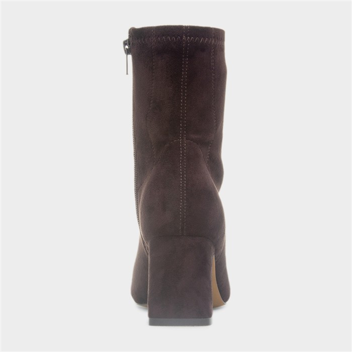Mila Womens Brown Block Heel Ankle Boot