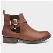 Lilley Mabel Womens Tan Chelsea Boots with Buckle (Click For Details)