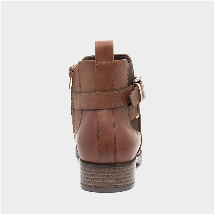 Womens Tan Buckle Chelsea Boot