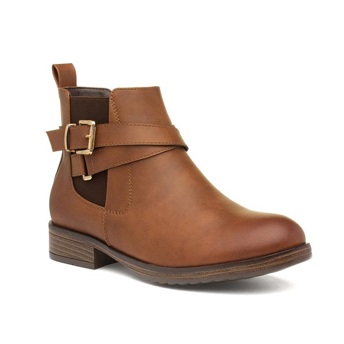 Image of Lilley Womens Brown Chelsea Boots with Buckle